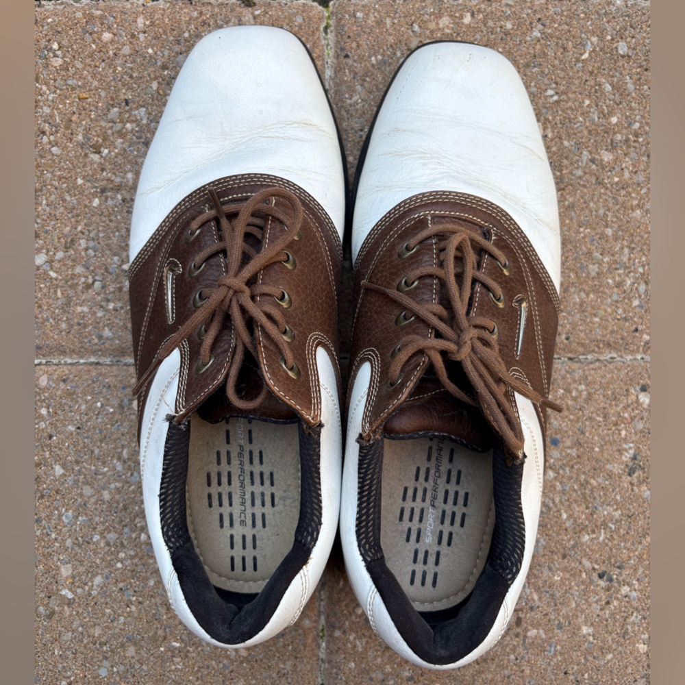 Nike Men's White and Brown Golf Shoes